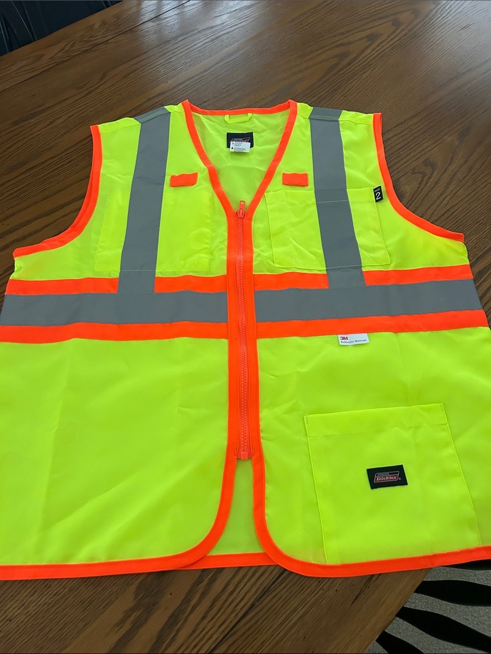 Dickies High-Visibility Safety Vest in Neon Yellow with Orange Trim/6